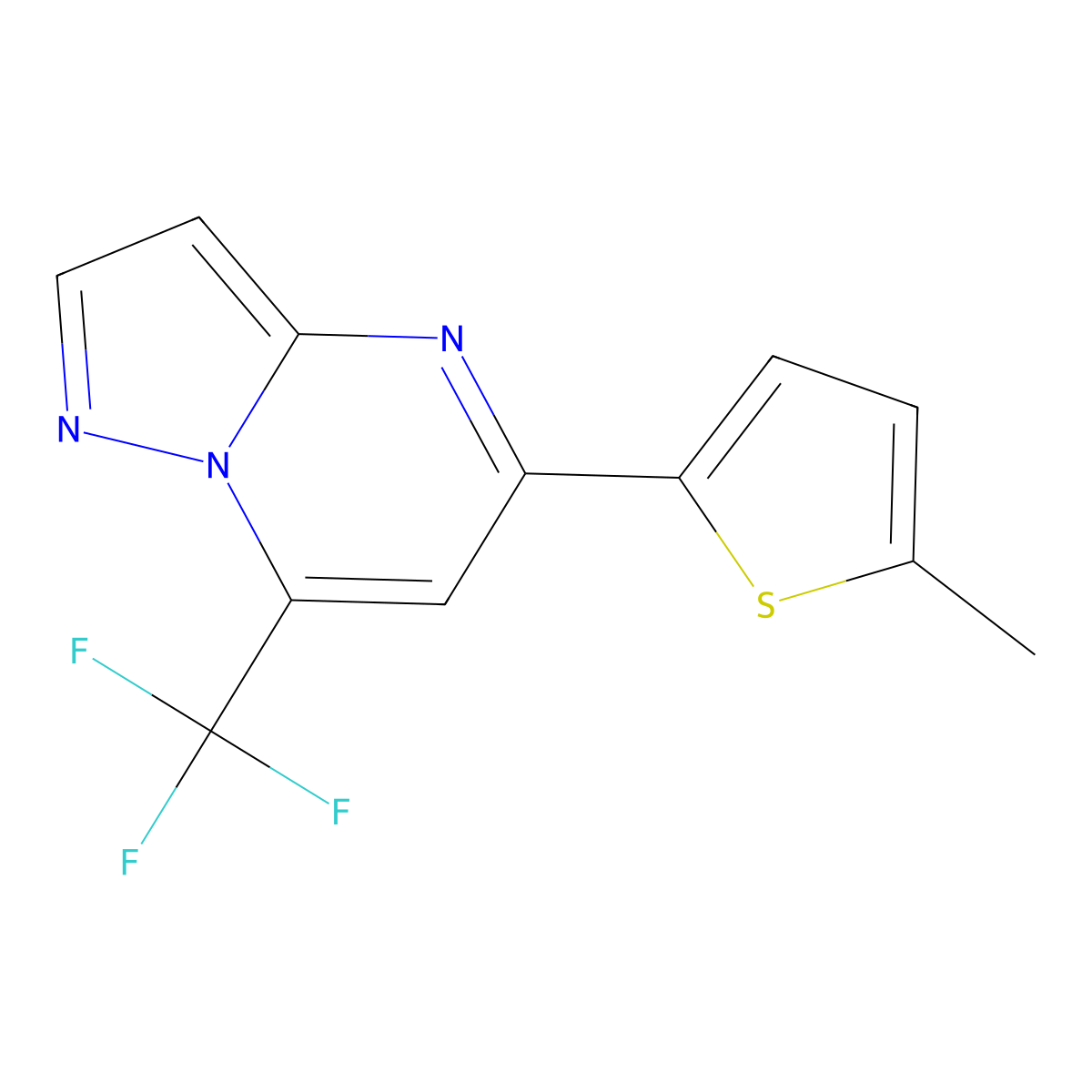 5-(5-Methylthiophen-2-yl)-7-(trifluoromethyl)pyrazolo[1,5-a]pyrimidine molecular structure, CAS 438235-20-2