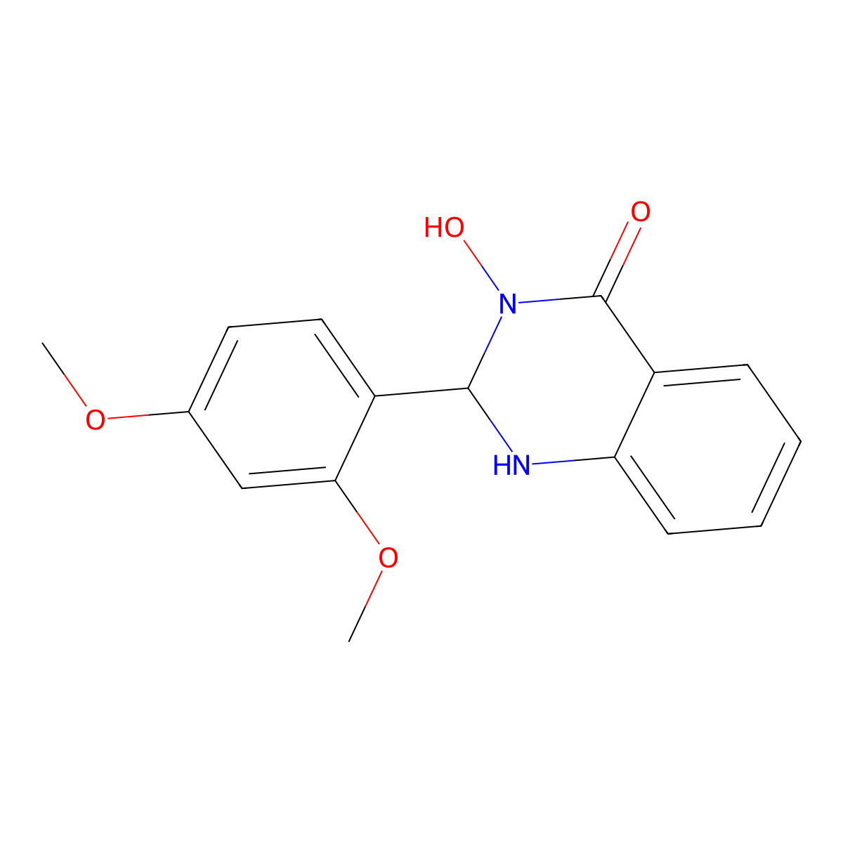 2-(2,4-Dimethoxyphenyl)-3-hydroxy-1,2-dihydroquinazolin-4-one molecular structure, CAS 438235-23-5