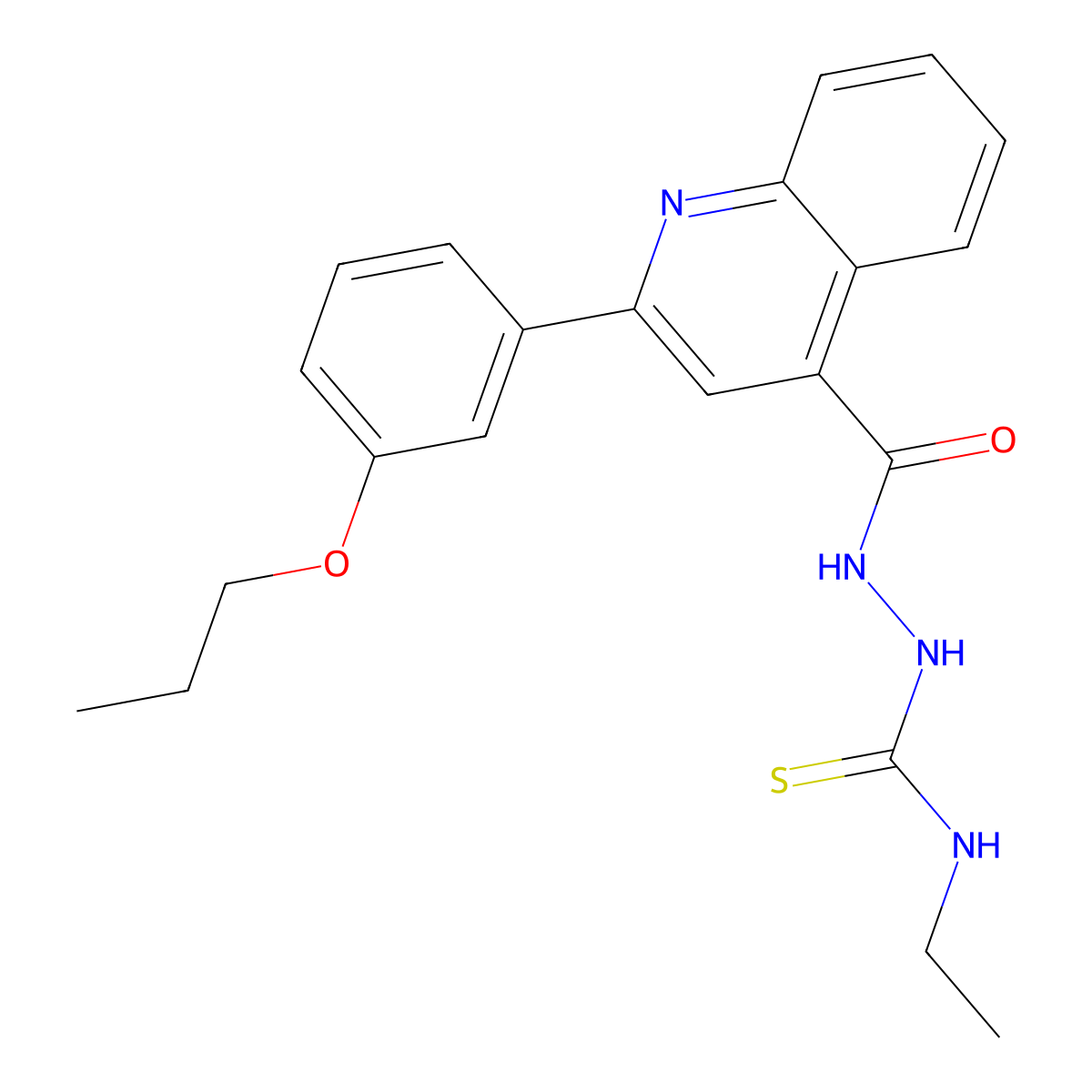 1-Ethyl-3-[[2-(3-propoxyphenyl)quinoline-4-carbonyl]amino]thiourea molecular structure, CAS 438235-30-4