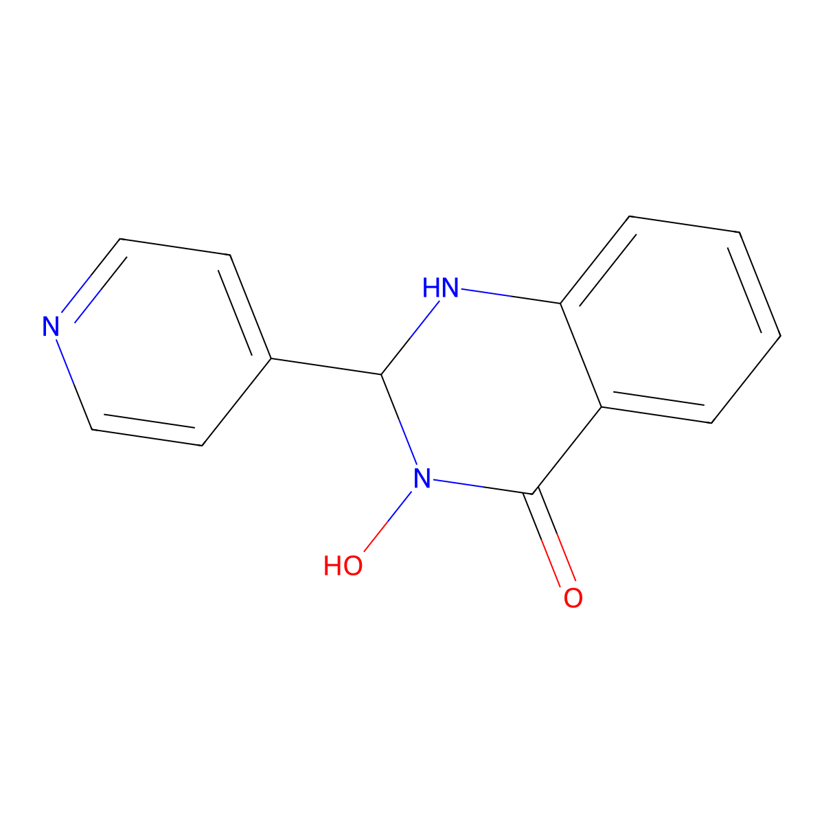 2,3-Dihydro-3-hydroxy-2-(4-pyridinyl)-4(1H)-quinazolinone molecular structure, CAS 438235-36-0