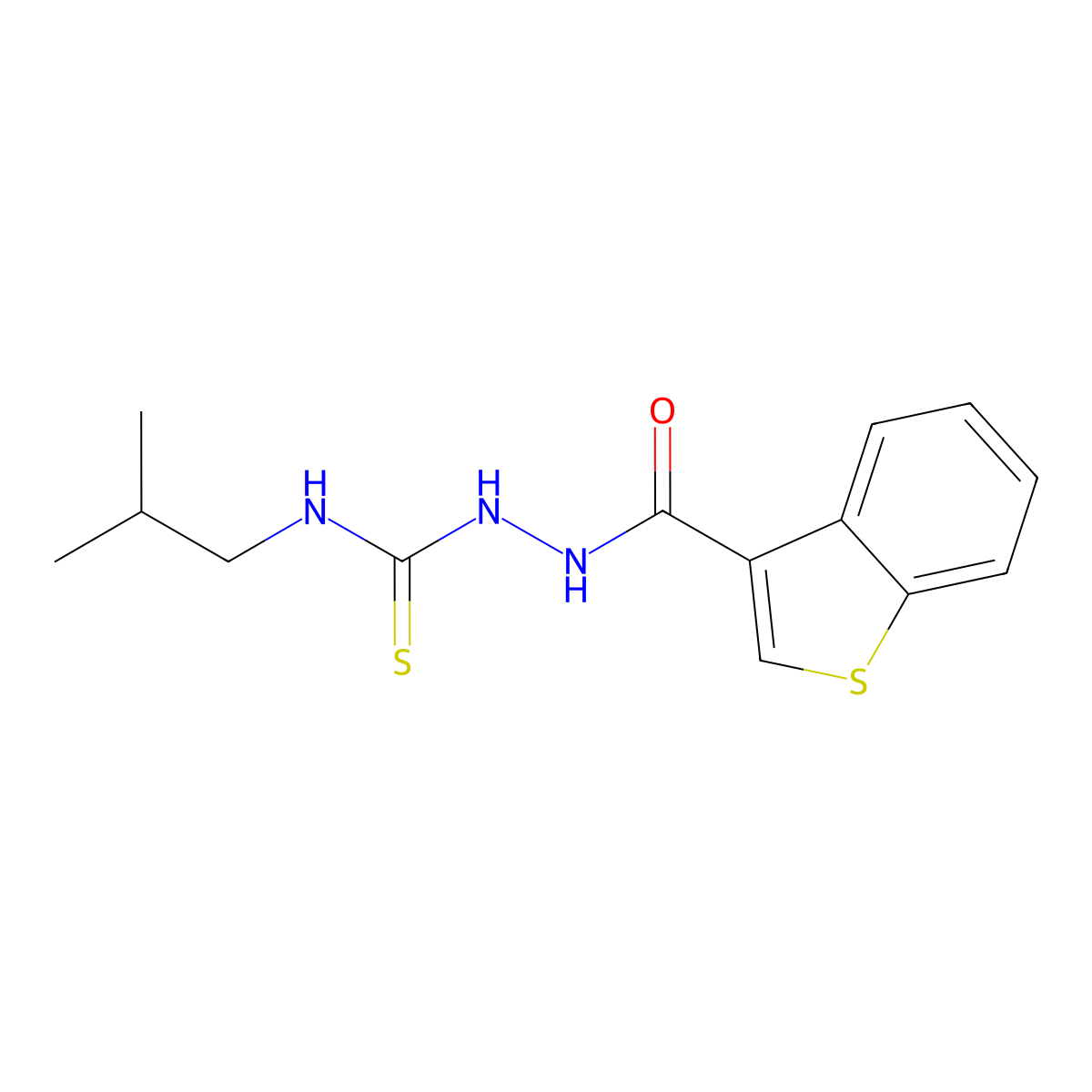 1-(1-Benzothiophene-3-carbonylamino)-3-(2-methylpropyl)thiourea molecular structure, CAS 438235-40-6