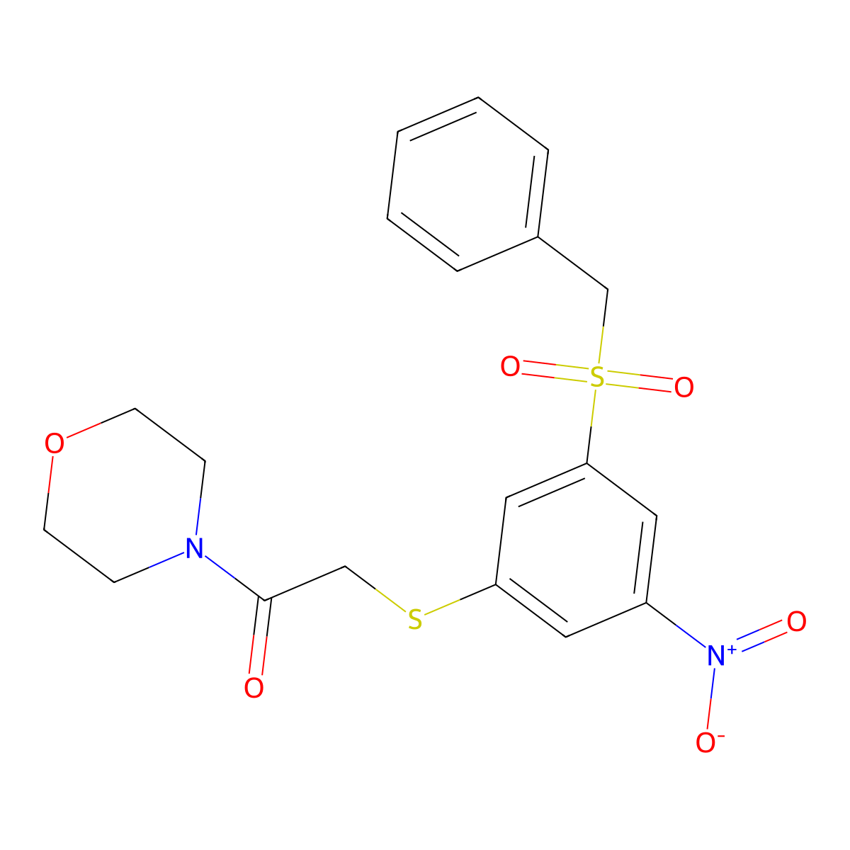 2-(3-Benzylsulfonyl-5-nitrophenyl)sulfanyl-1-morpholin-4-ylethanone molecular structure, CAS 438235-47-3
