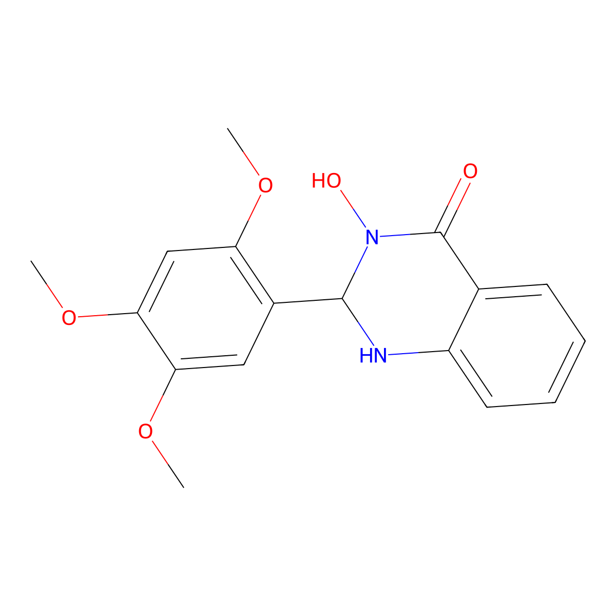 3-Hydroxy-2-(2,4,5-trimethoxyphenyl)-1,2-dihydroquinazolin-4-one molecular structure, CAS 438235-58-6
