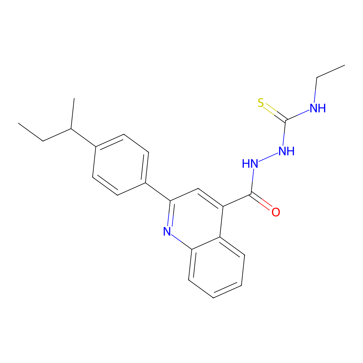 1-[[2-(4-Butan-2-ylphenyl)quinoline-4-carbonyl]amino]-3-ethylthiourea molecular structure, CAS 438235-63-3