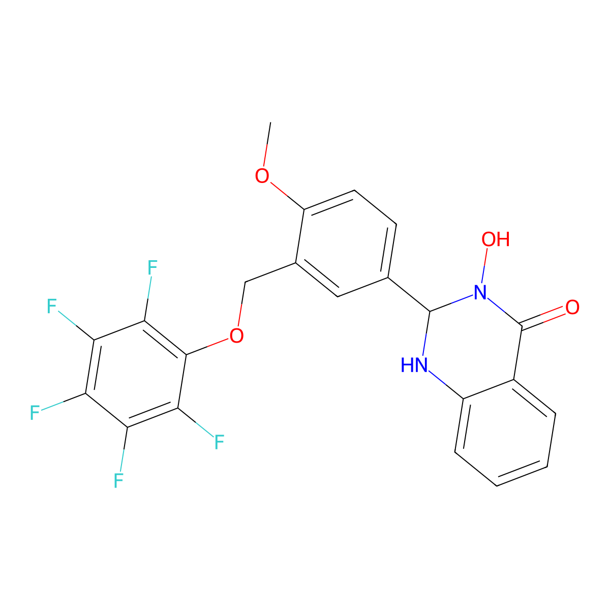 3-Hydroxy-2-[4-methoxy-3-[(2,3,4,5,6-pentafluorophenoxy)methyl]phenyl]-1,2-dihydroquinazolin-4-one molecular structure, CAS 438235-98-4