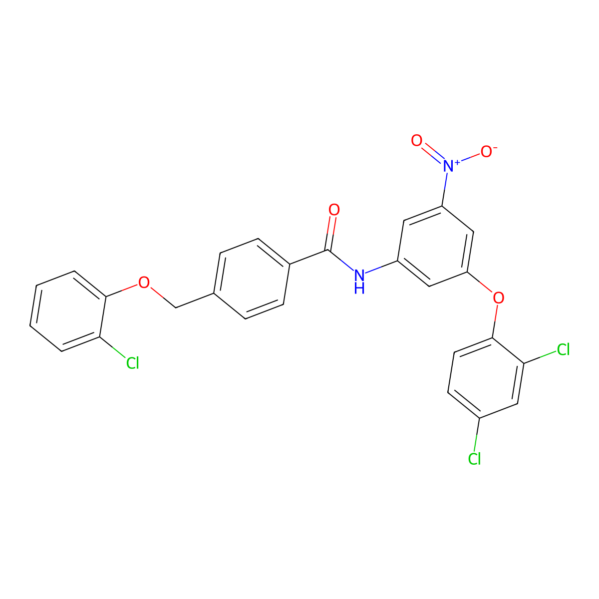 4-[(2-chlorophenoxy)methyl]-N-[3-(2,4-dichlorophenoxy)-5-nitrophenyl]benzamide molecular structure, CAS 438236-10-3