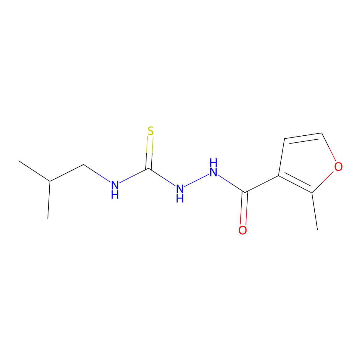 N-isobutyl-2-(2-methyl-3-furoyl)hydrazinecarbothioamide molecular structure, CAS 438236-15-8