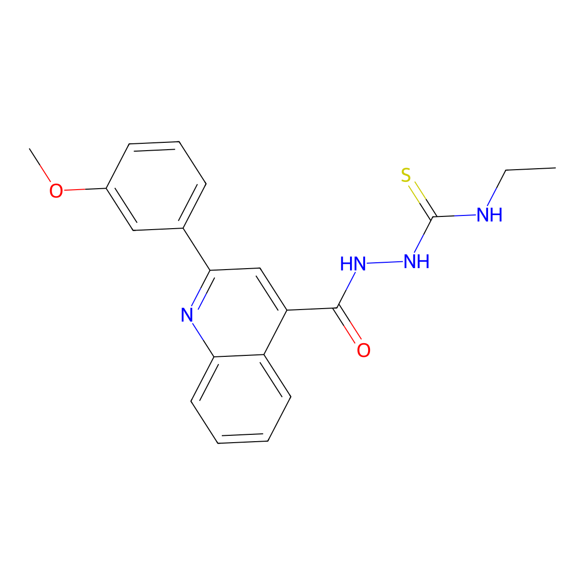 1-Ethyl-3-[[2-(3-methoxyphenyl)quinoline-4-carbonyl]amino]thiourea molecular structure, CAS 438236-19-2