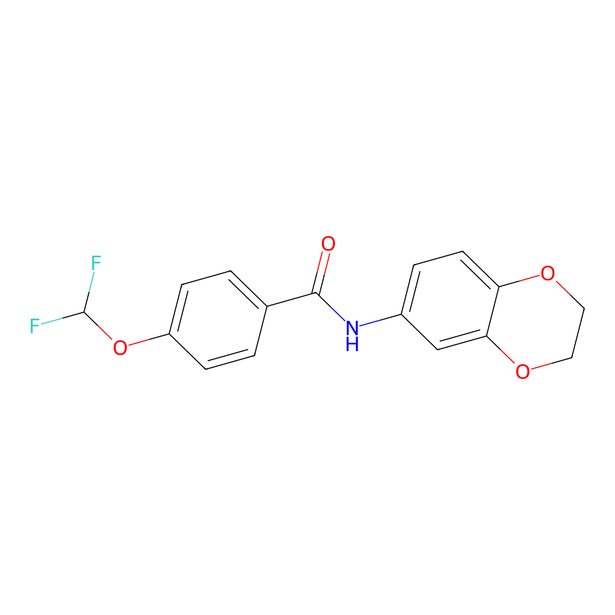 4-(difluoromethoxy)-N-(2,3-dihydro-1,4-benzodioxin-6-yl)benzamide molecular structure, CAS 438236-33-0