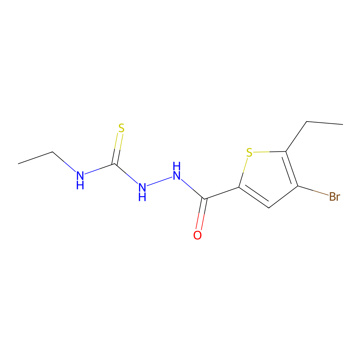 1-[(4-Bromo-5-ethylthiophene-2-carbonyl)amino]-3-ethylthiourea molecular structure, CAS 438236-39-6