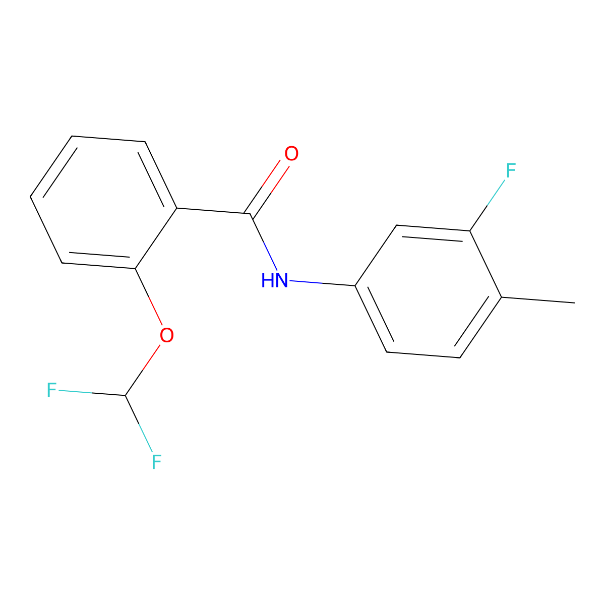 2-(difluoromethoxy)-N-(3-fluoro-4-methylphenyl)benzamide molecular structure, CAS 438236-61-4