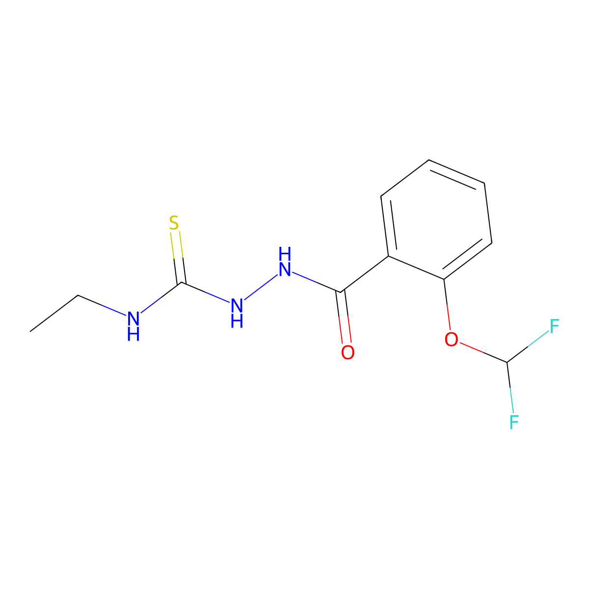 1-[[2-(Difluoromethoxy)benzoyl]amino]-3-ethylthiourea molecular structure, CAS 438236-69-2