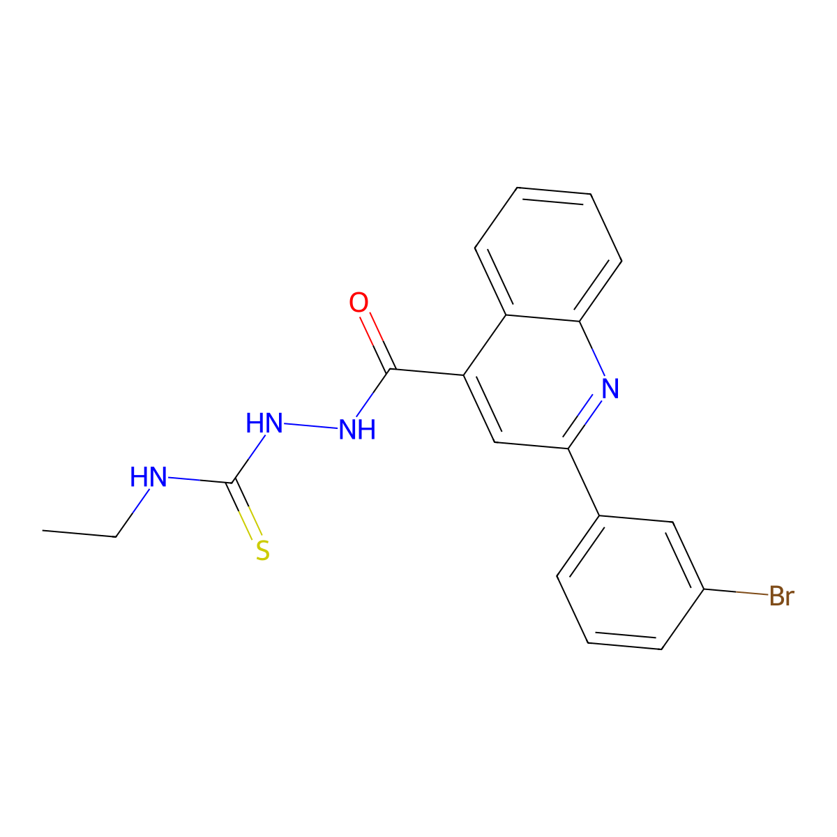 1-[[2-(3-Bromophenyl)quinoline-4-carbonyl]amino]-3-ethylthiourea molecular structure, CAS 438236-76-1