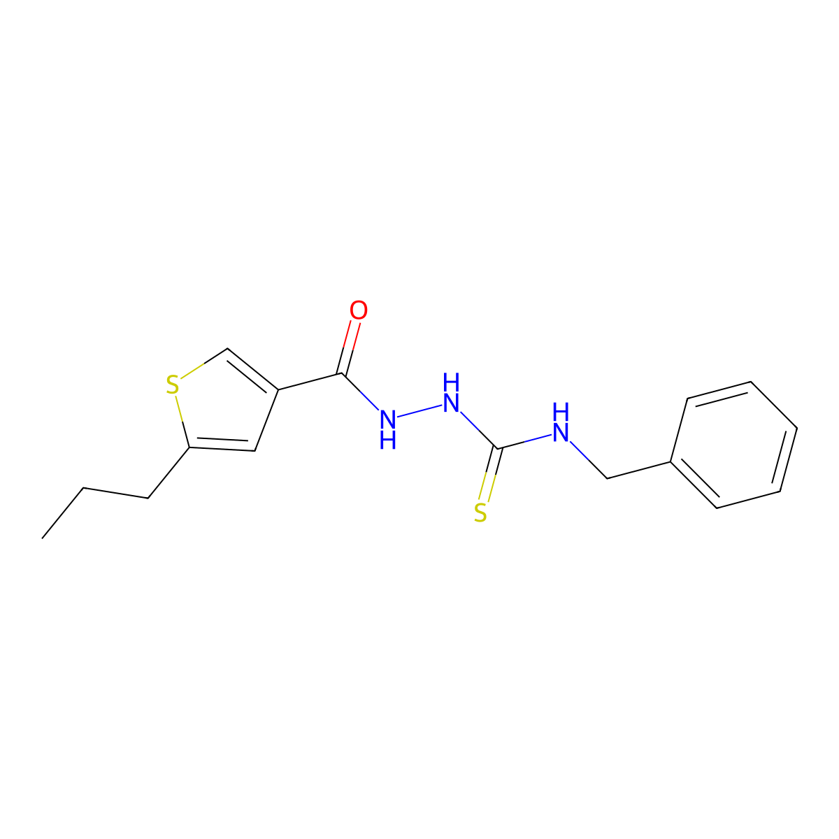 1-Benzyl-3-[(5-propylthiophene-3-carbonyl)amino]thiourea molecular structure, CAS 438236-78-3
