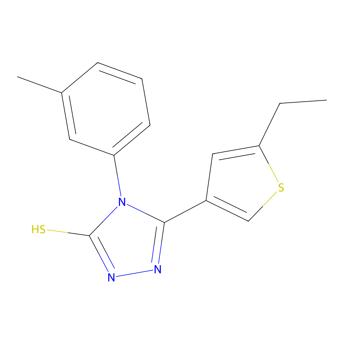 3-(5-ethylthiophen-3-yl)-4-(3-methylphenyl)-1H-1,2,4-triazole-5-thione molecular structure, CAS 438236-80-7