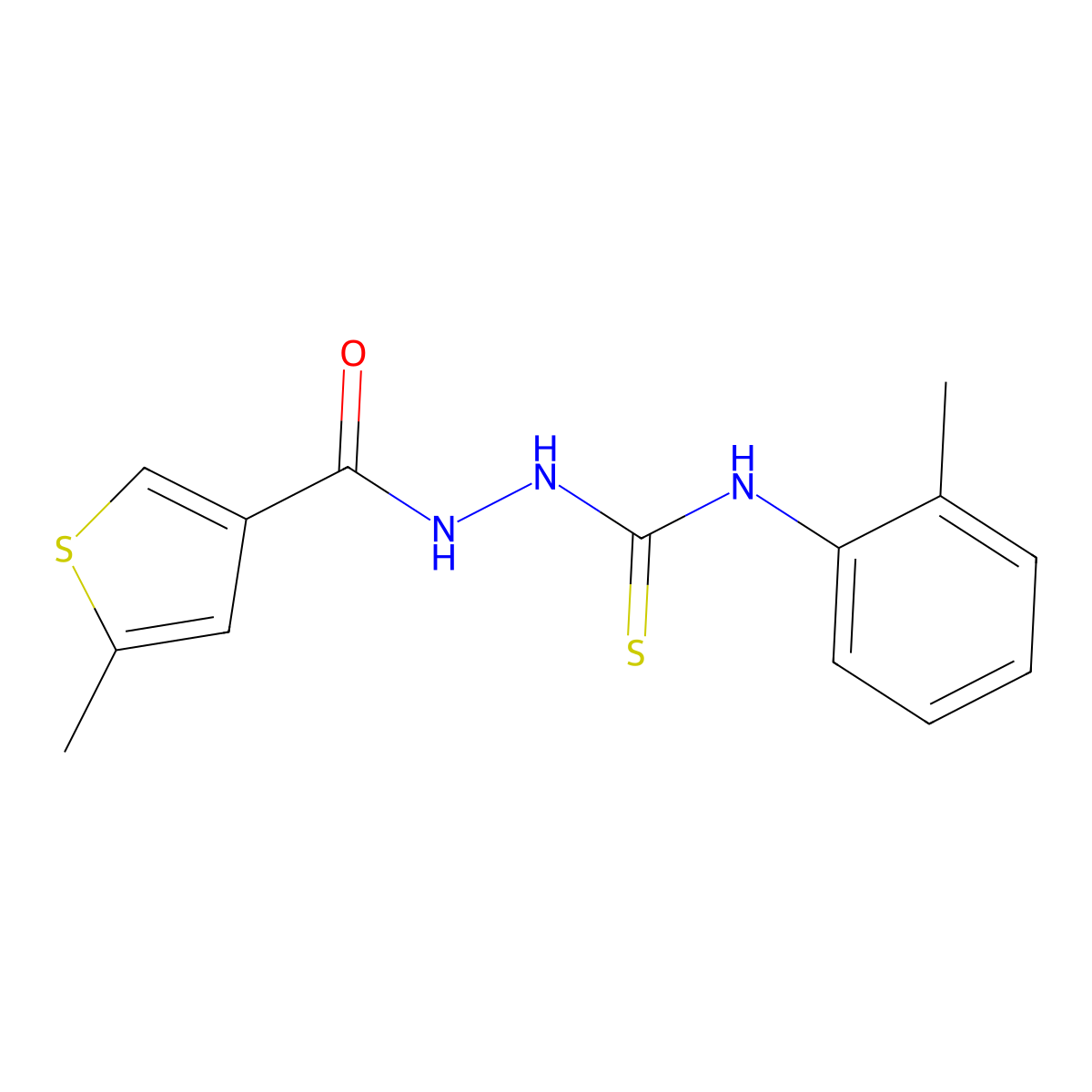 1-(2-Methylphenyl)-3-[[(5-methyl-3-thiophenyl)-oxomethyl]amino]thiourea molecular structure, CAS 438236-90-9