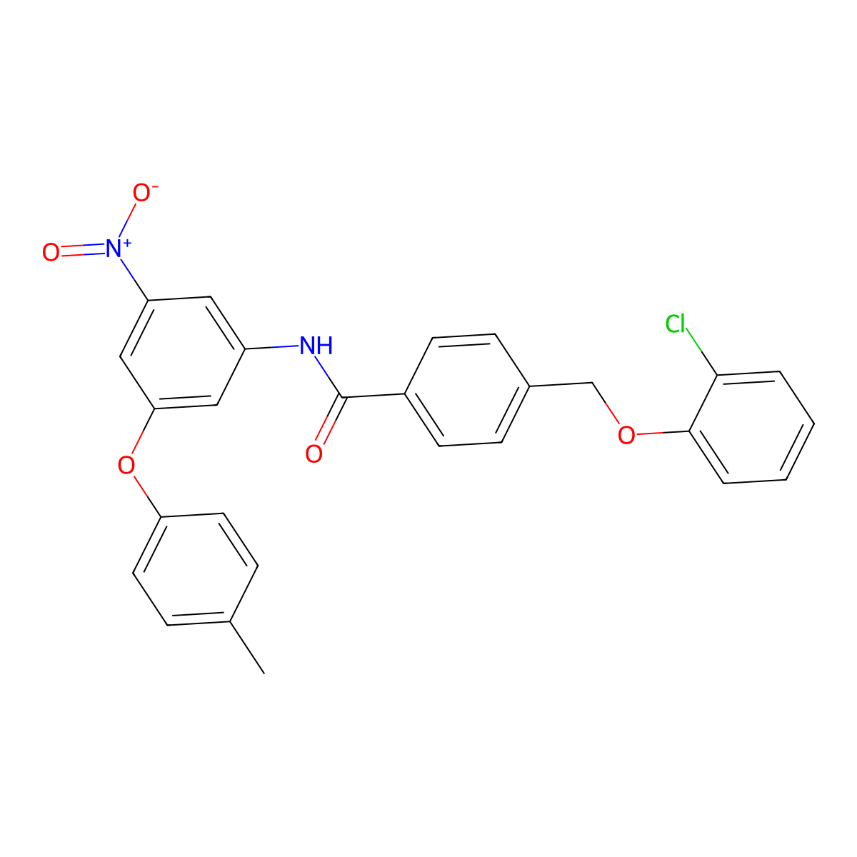 4-[(2-chlorophenoxy)methyl]-N-[3-(4-methylphenoxy)-5-nitrophenyl]benzamide molecular structure, CAS 438236-97-6