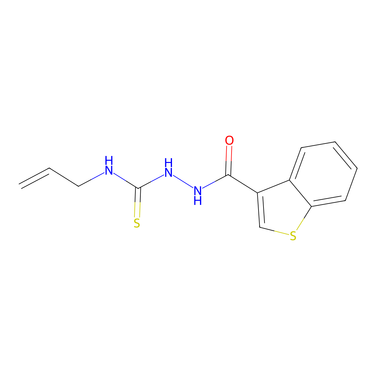 N-allyl-2-(1-benzothien-3-ylcarbonyl)hydrazinecarbothioamide molecular structure, CAS 438237-02-6
