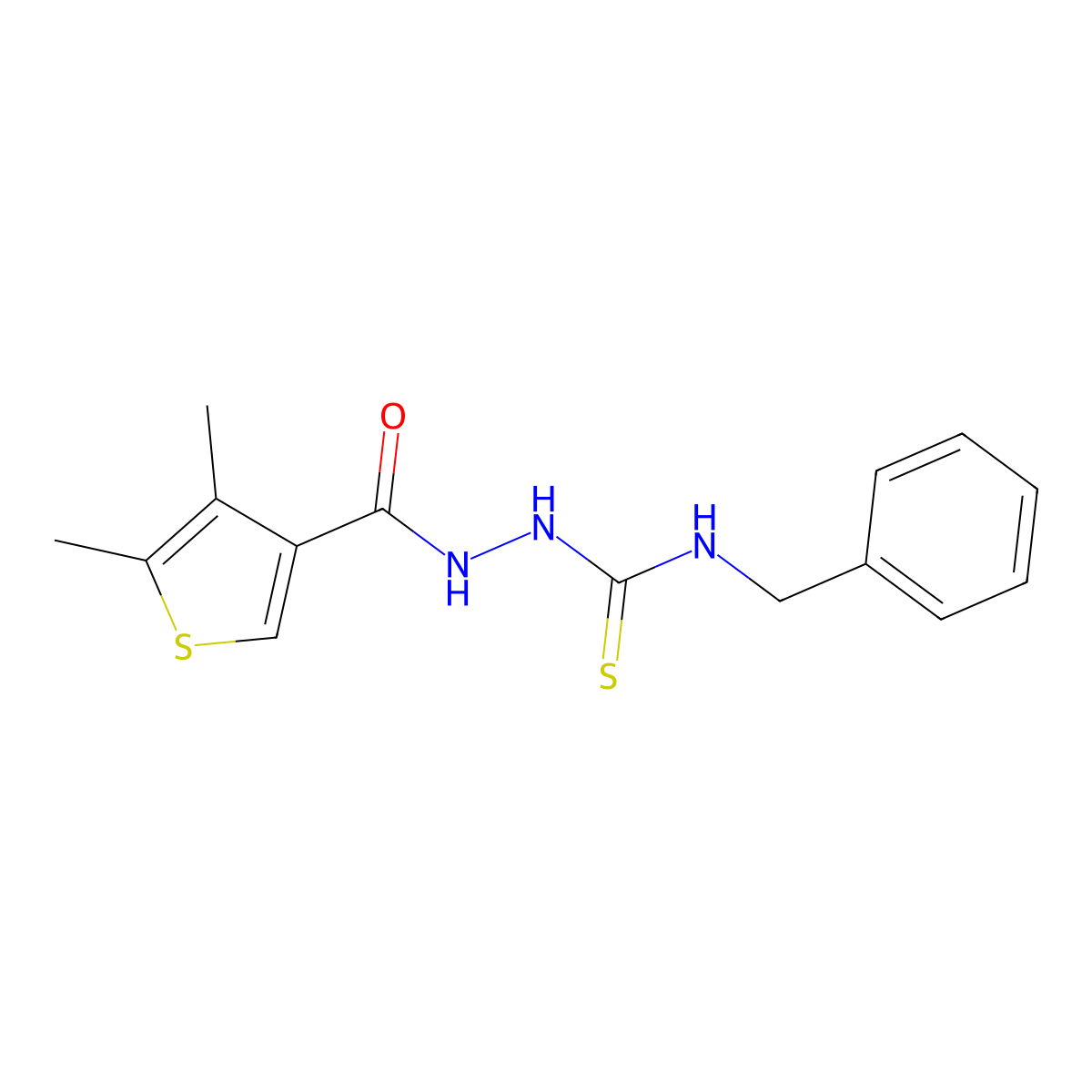 1-Benzyl-3-[(4,5-dimethylthiophene-3-carbonyl)amino]thiourea molecular structure, CAS 438237-05-9
