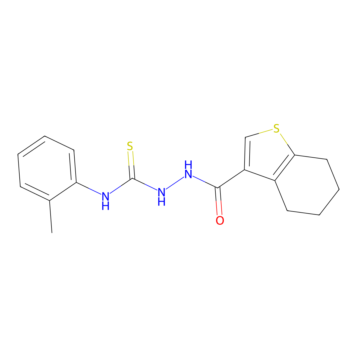 1-(2-Methylphenyl)-3-(4,5,6,7-tetrahydro-1-benzothiophene-3-carbonylamino)thiourea molecular structure, CAS 438237-06-0