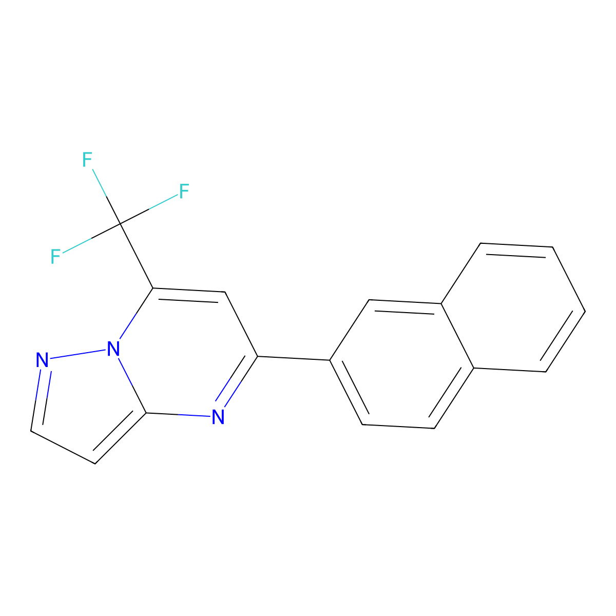 5-(2-Naphthyl)-7-(trifluoromethyl)pyrazolo[1,5-a]pyrimidine molecular structure, CAS 438237-12-8
