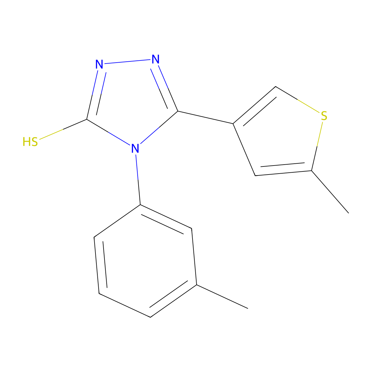 4-(3-methylphenyl)-3-(5-methylthiophen-3-yl)-1H-1,2,4-triazole-5-thione molecular structure, CAS 438237-20-8