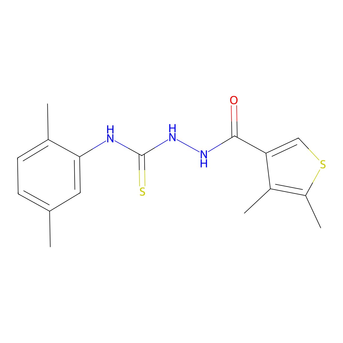 1-(2,5-Dimethylphenyl)-3-[(4,5-dimethylthiophene-3-carbonyl)amino]thiourea molecular structure, CAS 438237-38-8