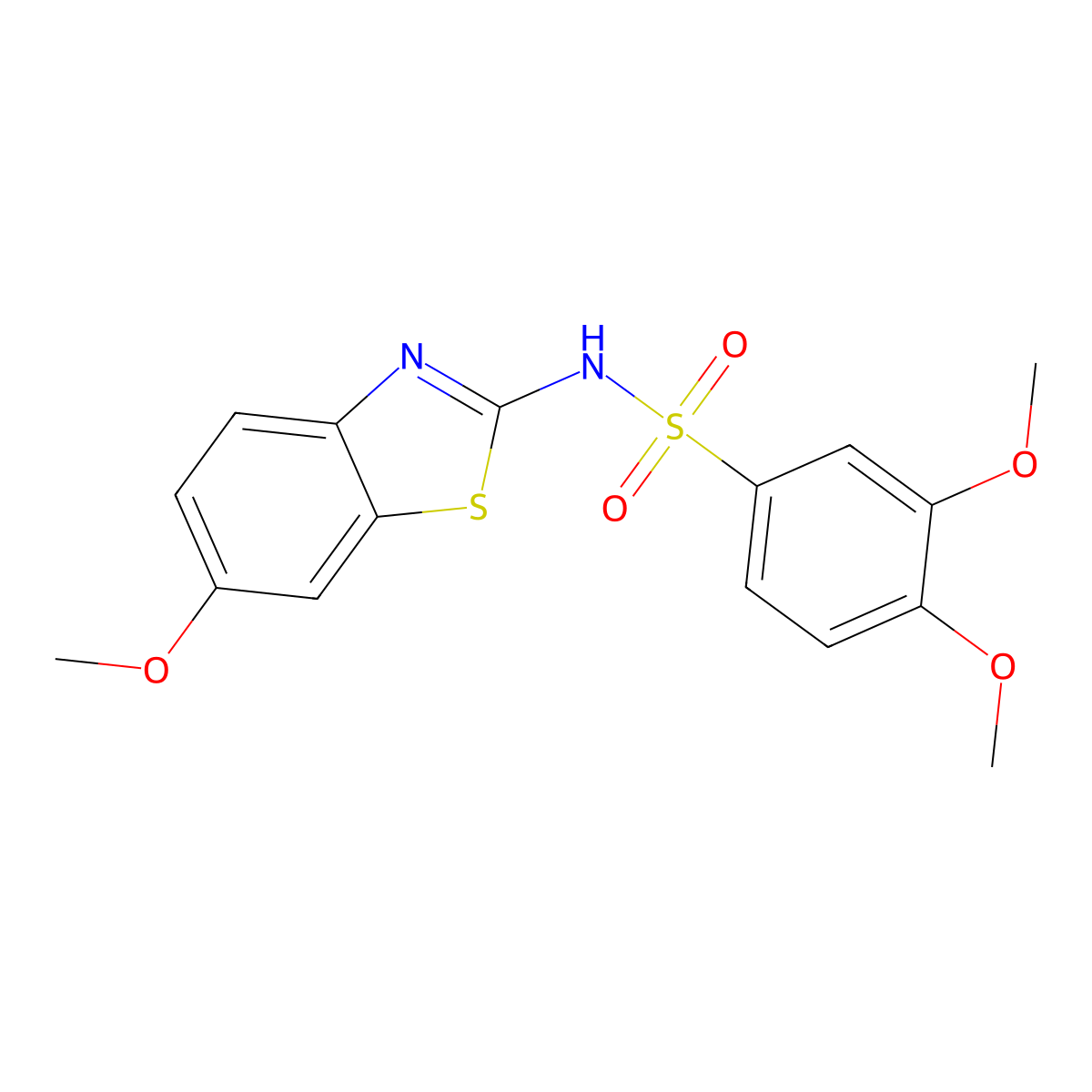 3,4-dimethoxy-N-(6-methoxy-1,3-benzothiazol-2-yl)benzenesulfonamide molecular structure, CAS 438237-40-2