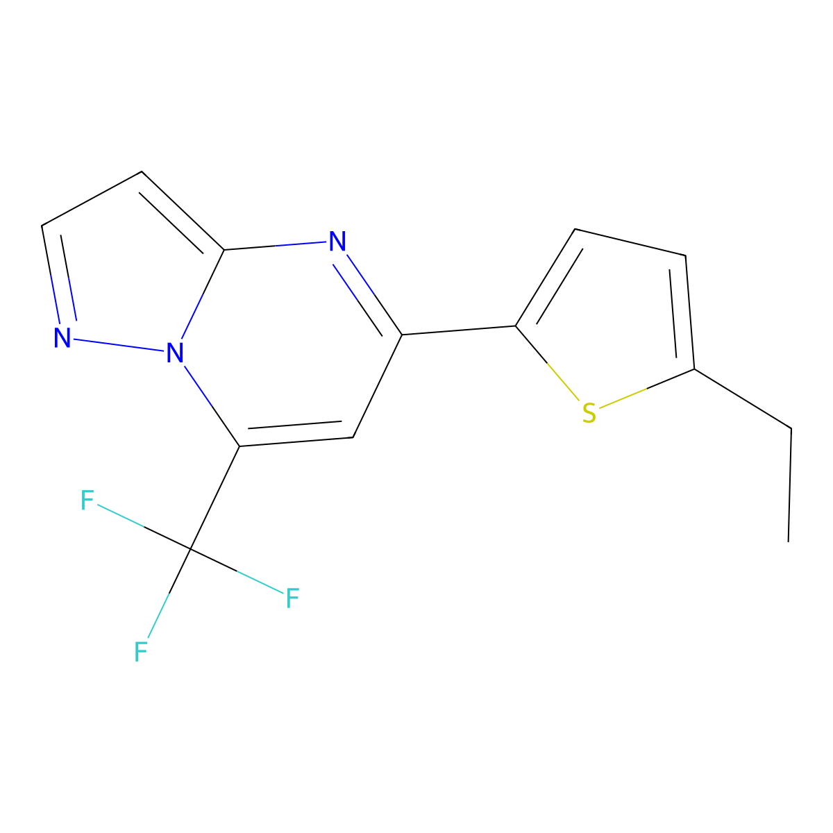5-(5-Ethyl-2-thienyl)-7-(trifluoromethyl)pyrazolo[1,5-a]pyrimidine molecular structure, CAS 438237-42-4