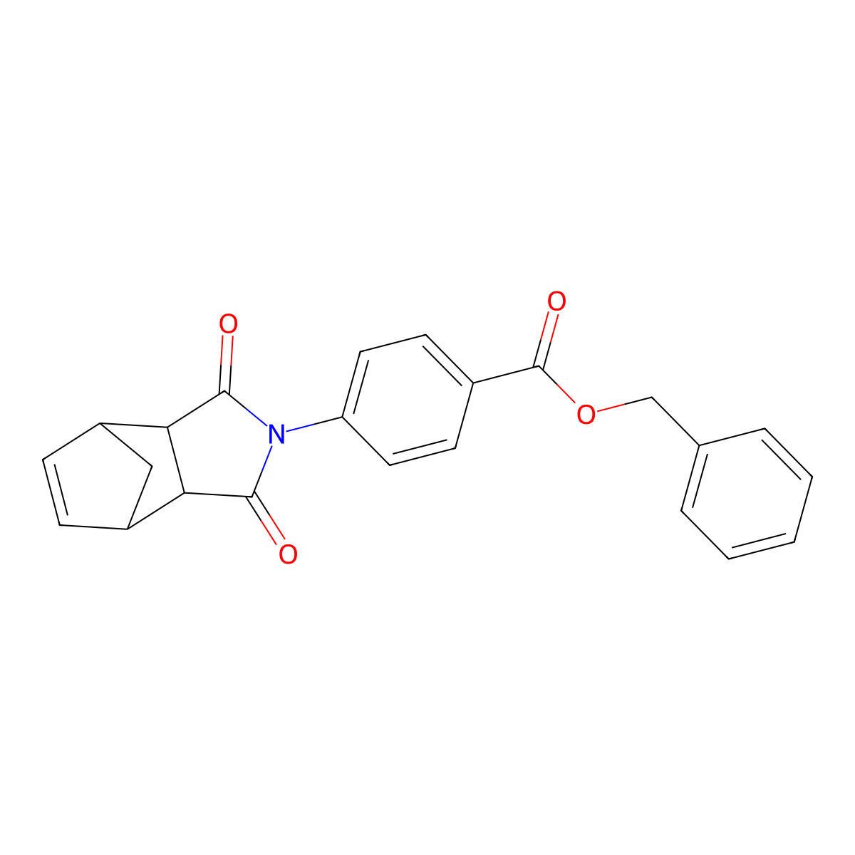benzyl 4-(1,3-dioxo-1,3,3a,4,7,7a-hexahydro-2H-4,7-methanoisoindol-2-yl)benzoate molecular structure, CAS 438238-81-4