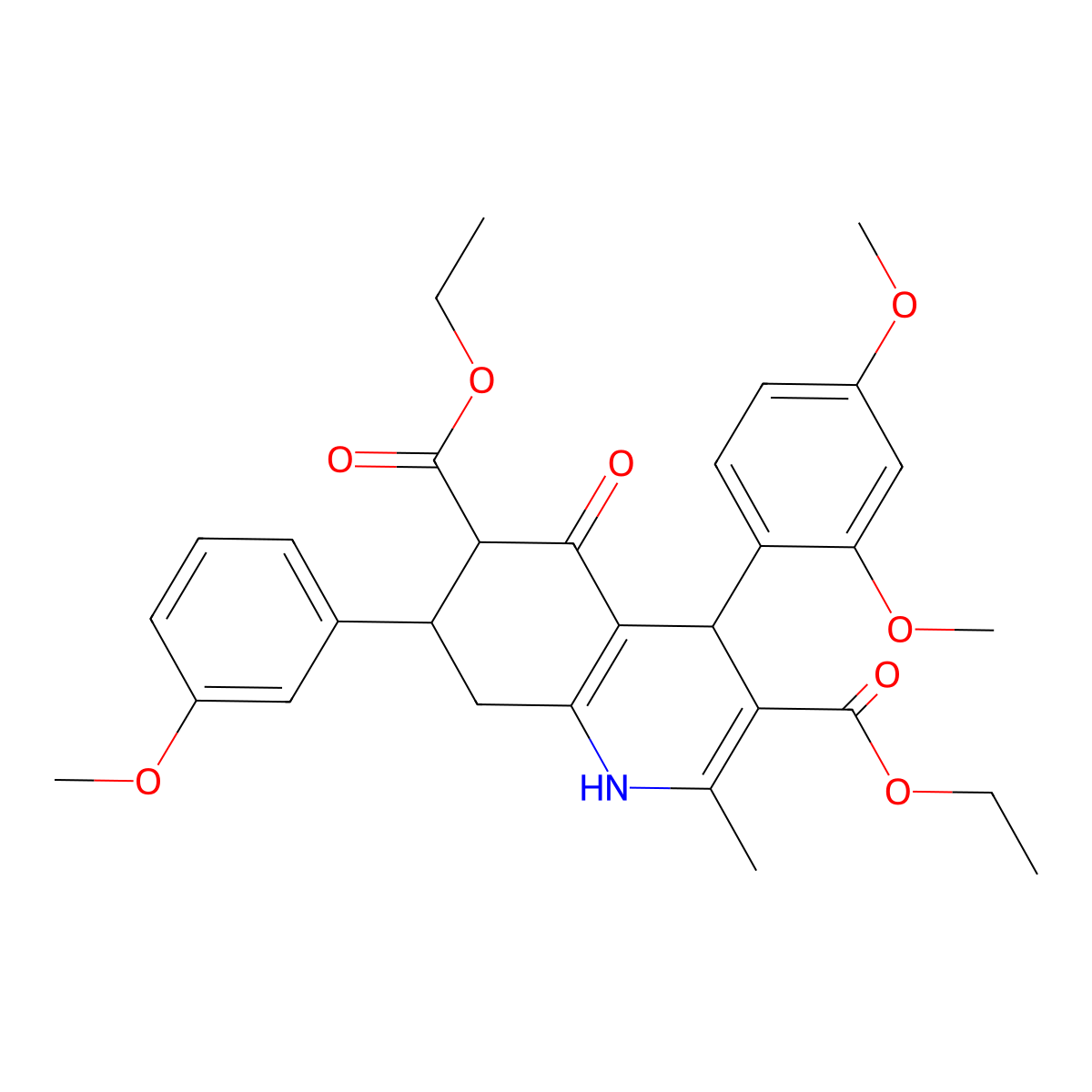 Diethyl 4-(2,4-dimethoxyphenyl)-7-(3-methoxyphenyl)-2-methyl-5-oxo-1,4,5,6,7,8-hexahydro-3,6-quinolinedicarboxylate molecular structure, CAS 438238-93-8