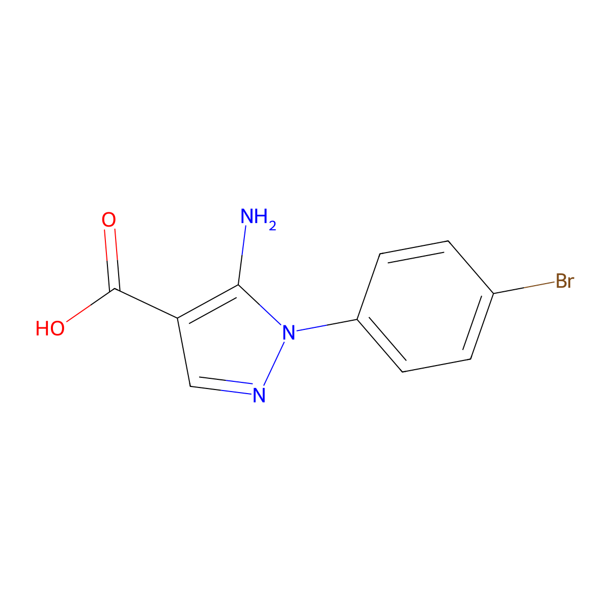 5-Amino-1-(4-bromophenyl)-1H-pyrazole-4-carboxylic acid molecular structure, CAS 438243-87-9