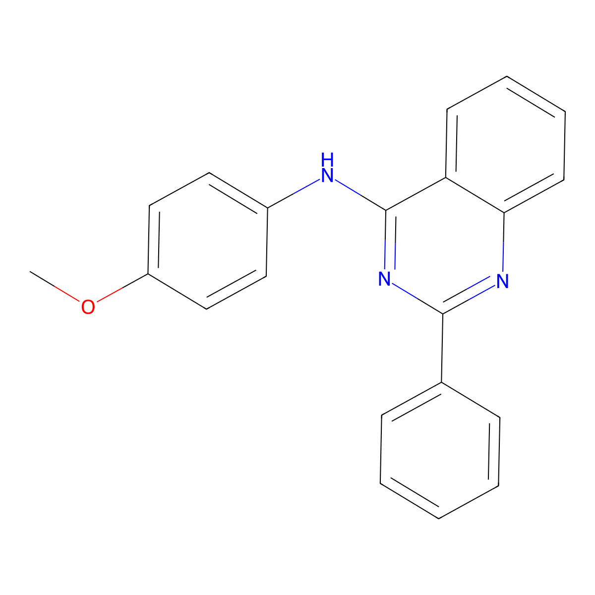 N-(4-methoxyphenyl)-2-phenylquinazolin-4-amine molecular structure, CAS 438247-46-2