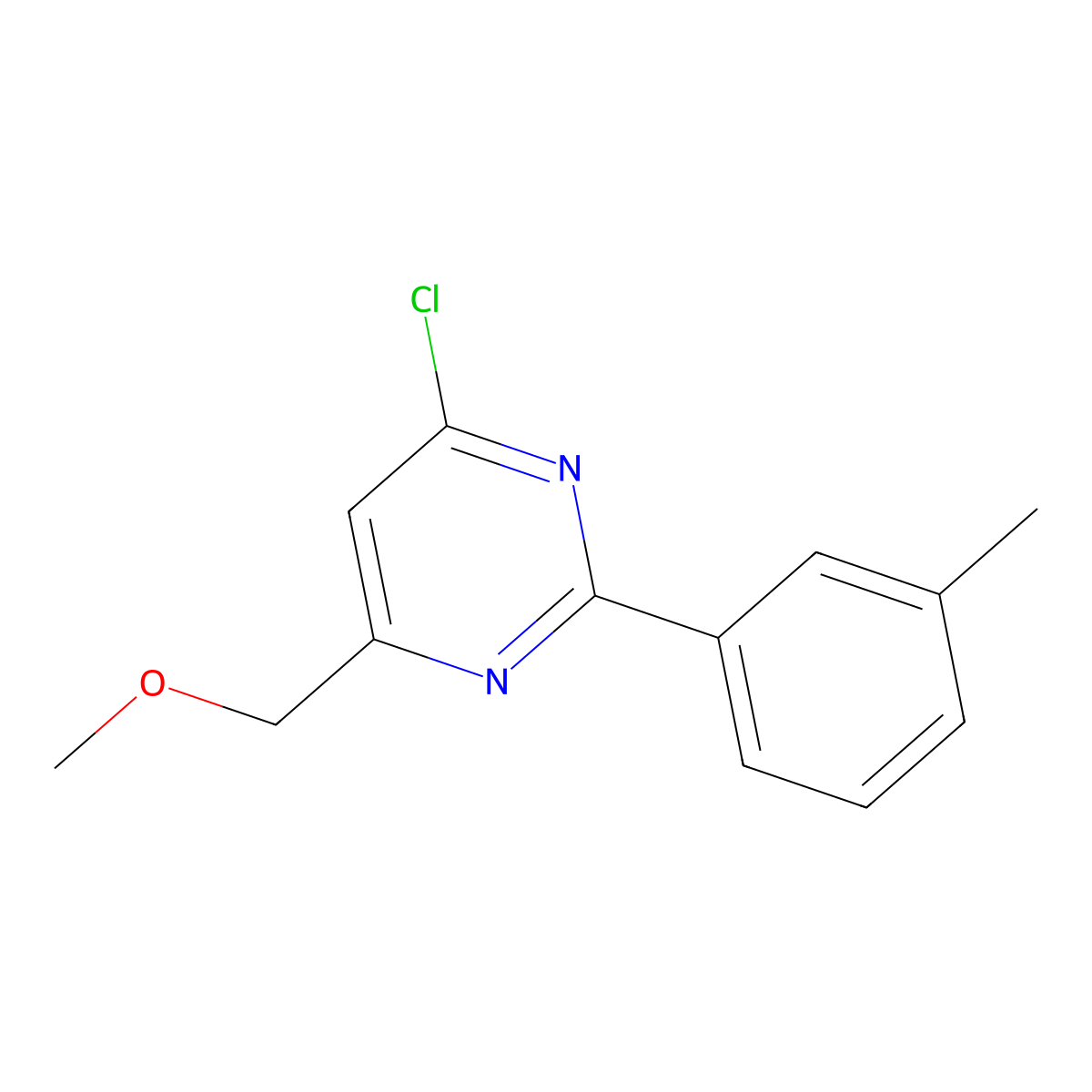 4-Chloro-6-(methoxymethyl)-2-(3-methylphenyl)pyrimidine molecular structure, CAS 438249-83-3
