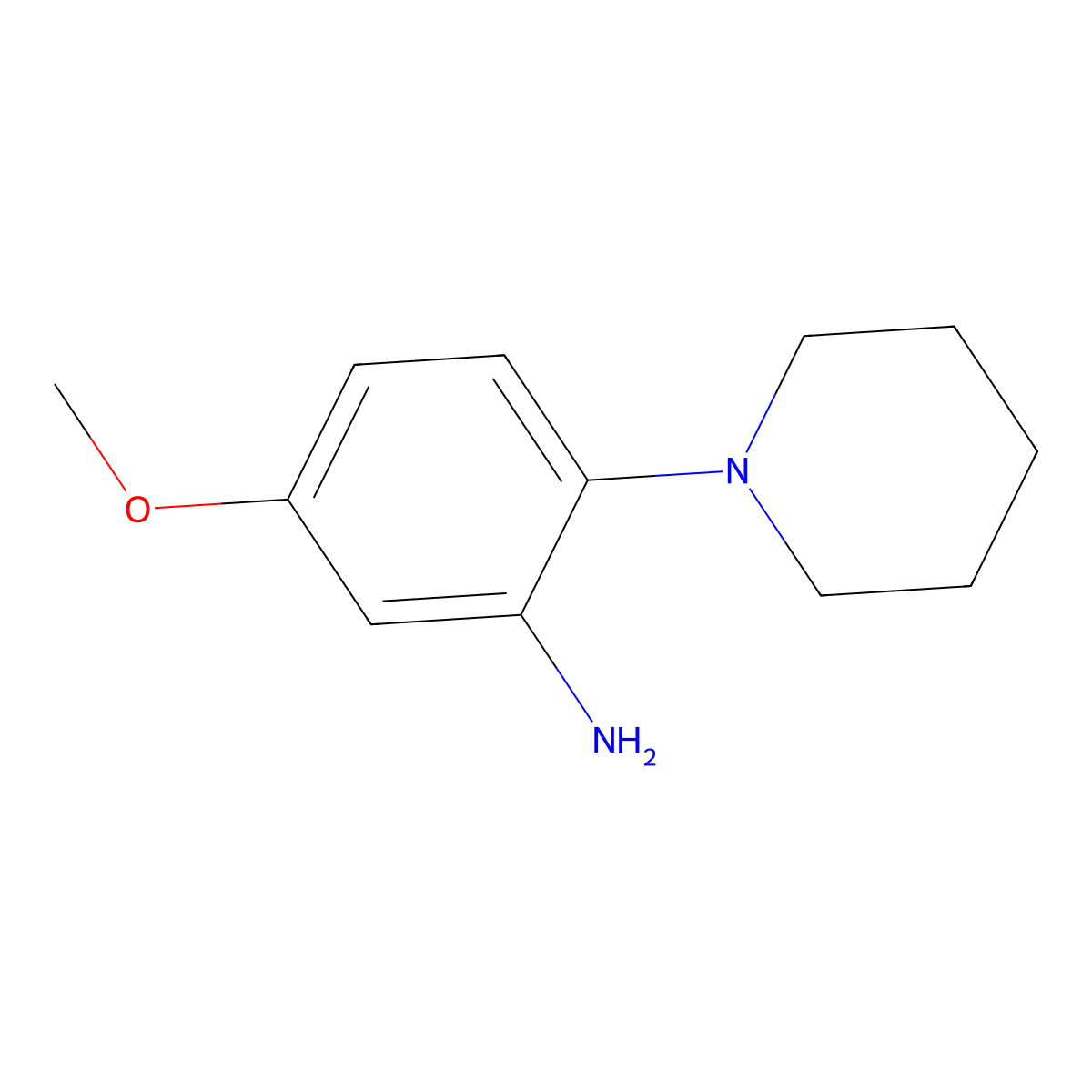 5-Methoxy-2-(piperidin-1-yl)aniline molecular structure, CAS 438249-87-7