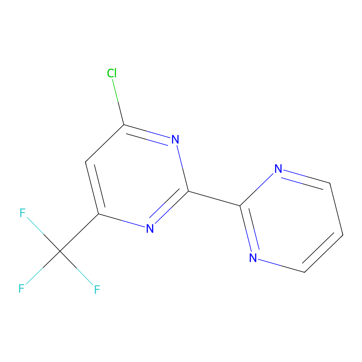 4-Chloro-2-(pyrimidin-2-yl)-6-(trifluoromethyl)-pyrimidine molecular structure, CAS 438249-97-9
