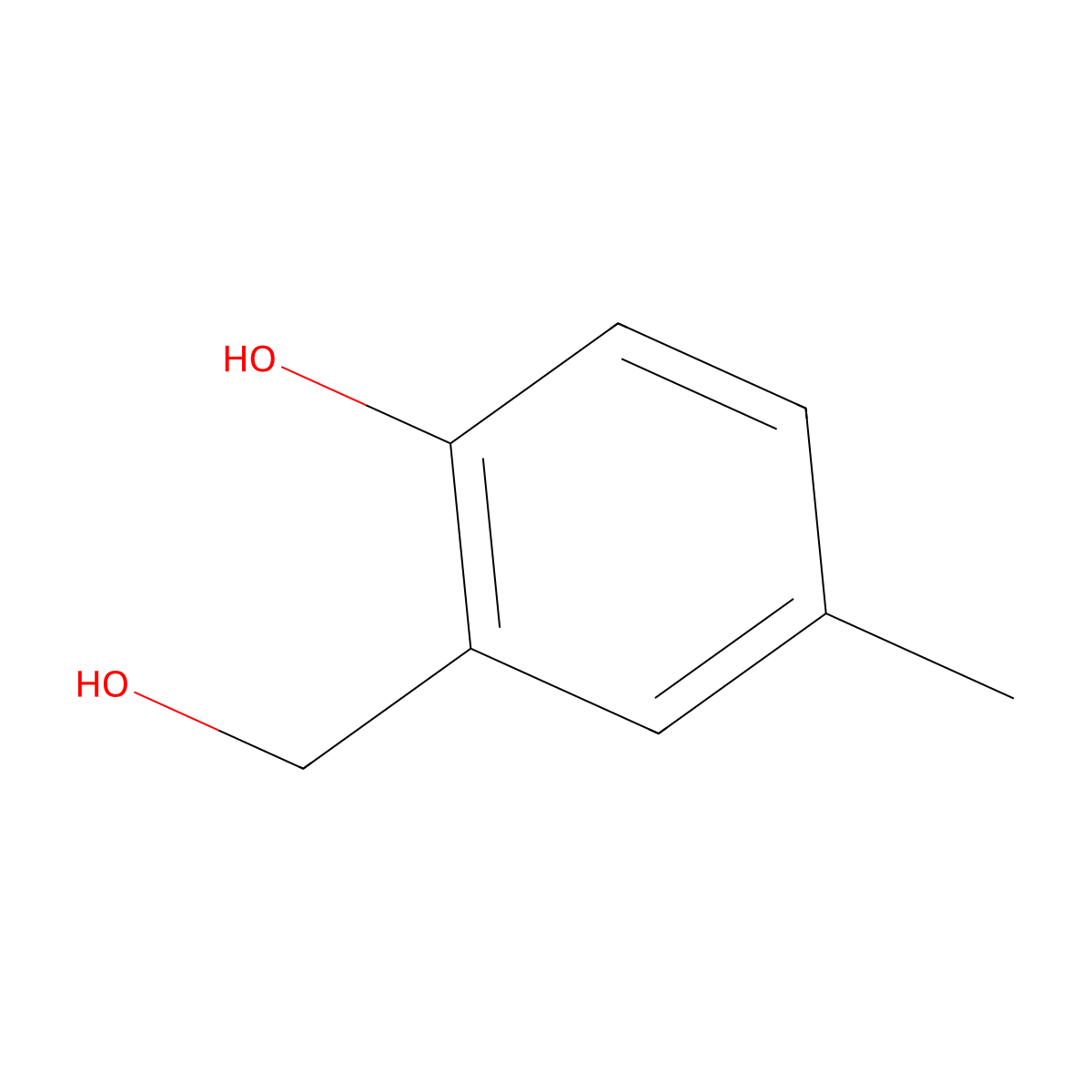 2-Hydroxy-5-methylbenzyl alcohol molecular structure, CAS 4383-07-7