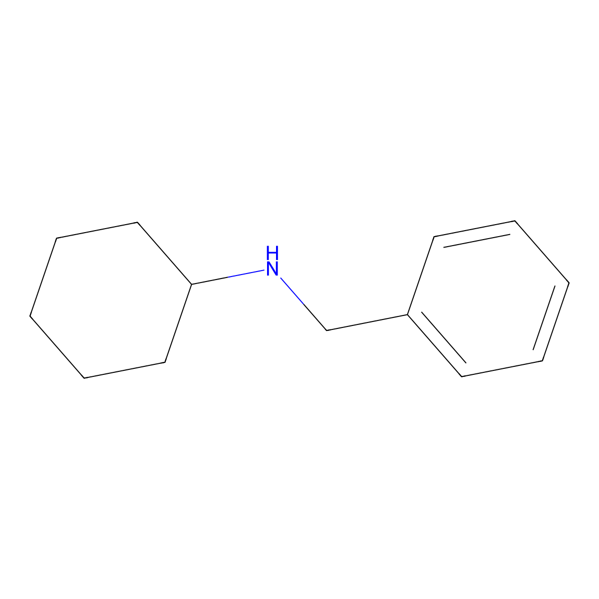 Benzenemethanamine, N-cyclohexyl- molecular structure, CAS 4383-25-9