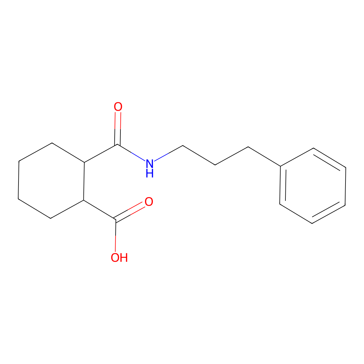 2-{[(3-Phenylpropyl)amino]carbonyl}cyclohexanecarboxylic acid molecular structure, CAS 438452-40-5