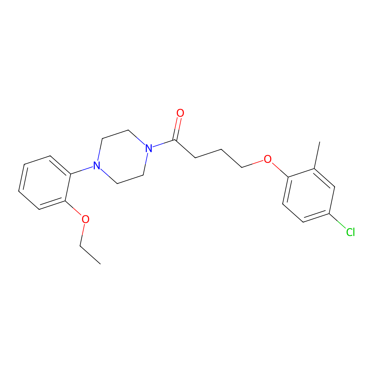 4-(4-Chloro-2-methylphenoxy)-1-[4-(2-ethoxyphenyl)piperazin-1-yl]butan-1-one molecular structure, CAS 438452-58-5