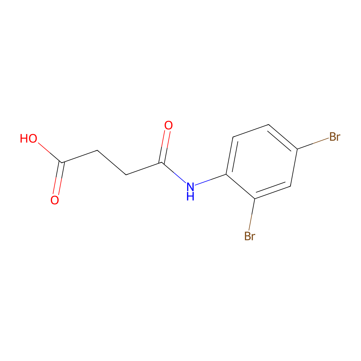 4-[(2,4-Dibromophenyl)amino]-4-oxobutanoic acid molecular structure, CAS 438453-01-1