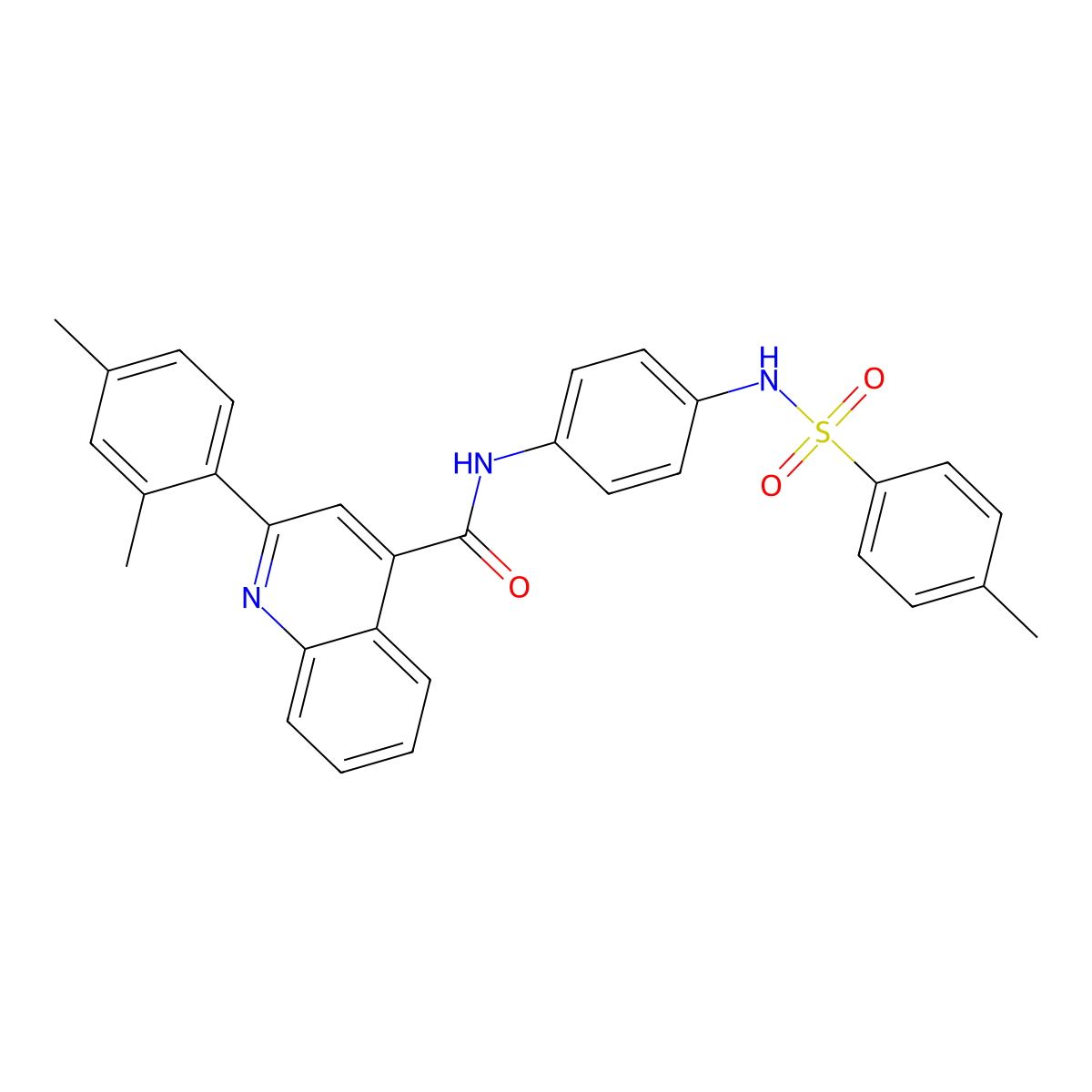 2-(2,4-dimethylphenyl)-N-[4-[(4-methylphenyl)sulfonylamino]phenyl]quinoline-4-carboxamide molecular structure, CAS 438453-10-2