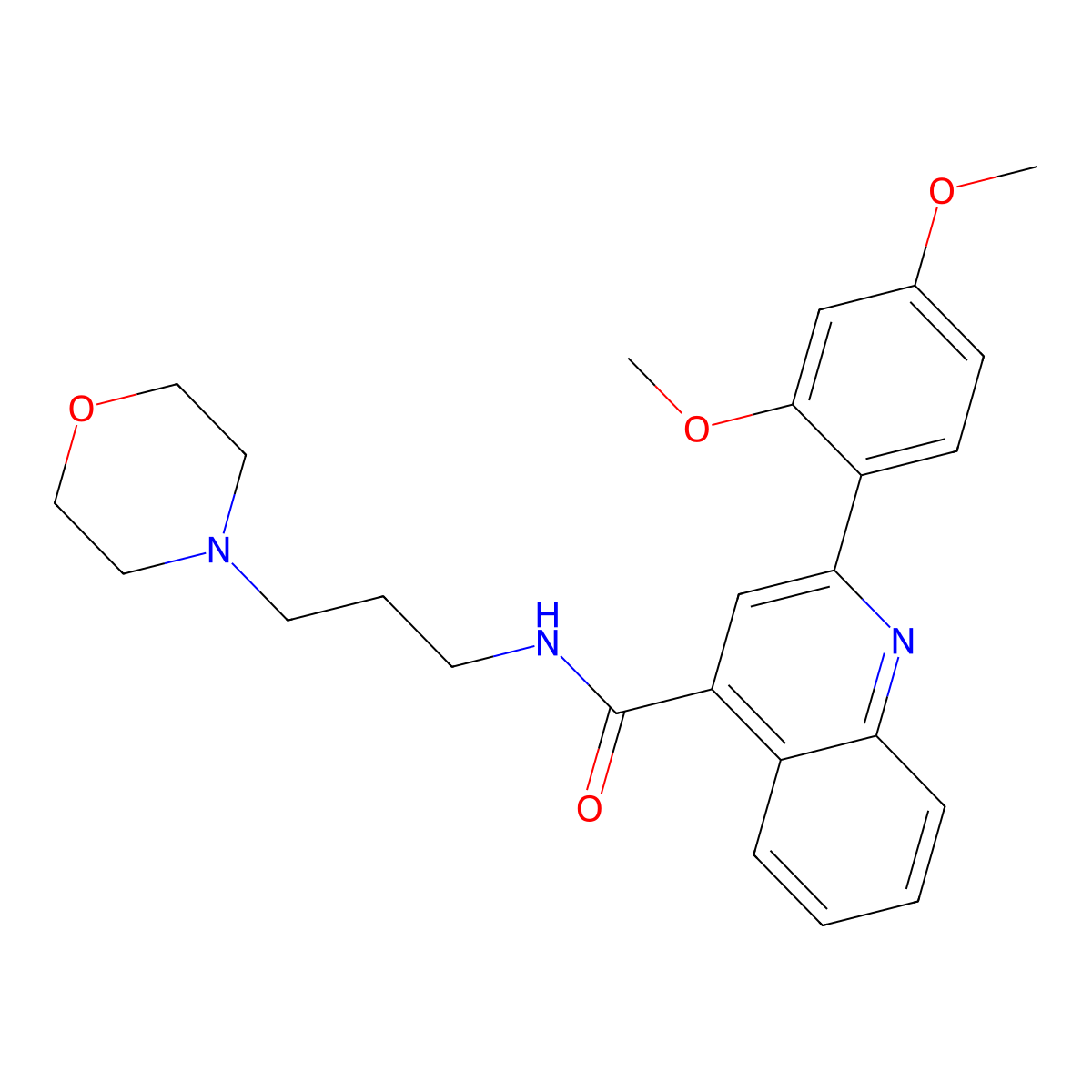 2-(2,4-dimethoxyphenyl)-N-(3-morpholin-4-ylpropyl)quinoline-4-carboxamide molecular structure, CAS 438453-17-9