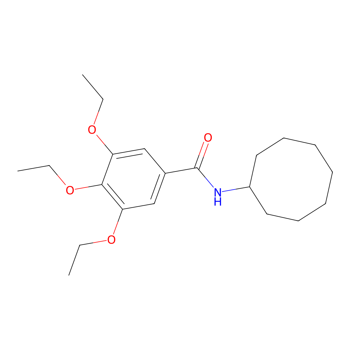 N-cyclooctyl-3,4,5-triethoxybenzamide molecular structure, CAS 438453-56-6