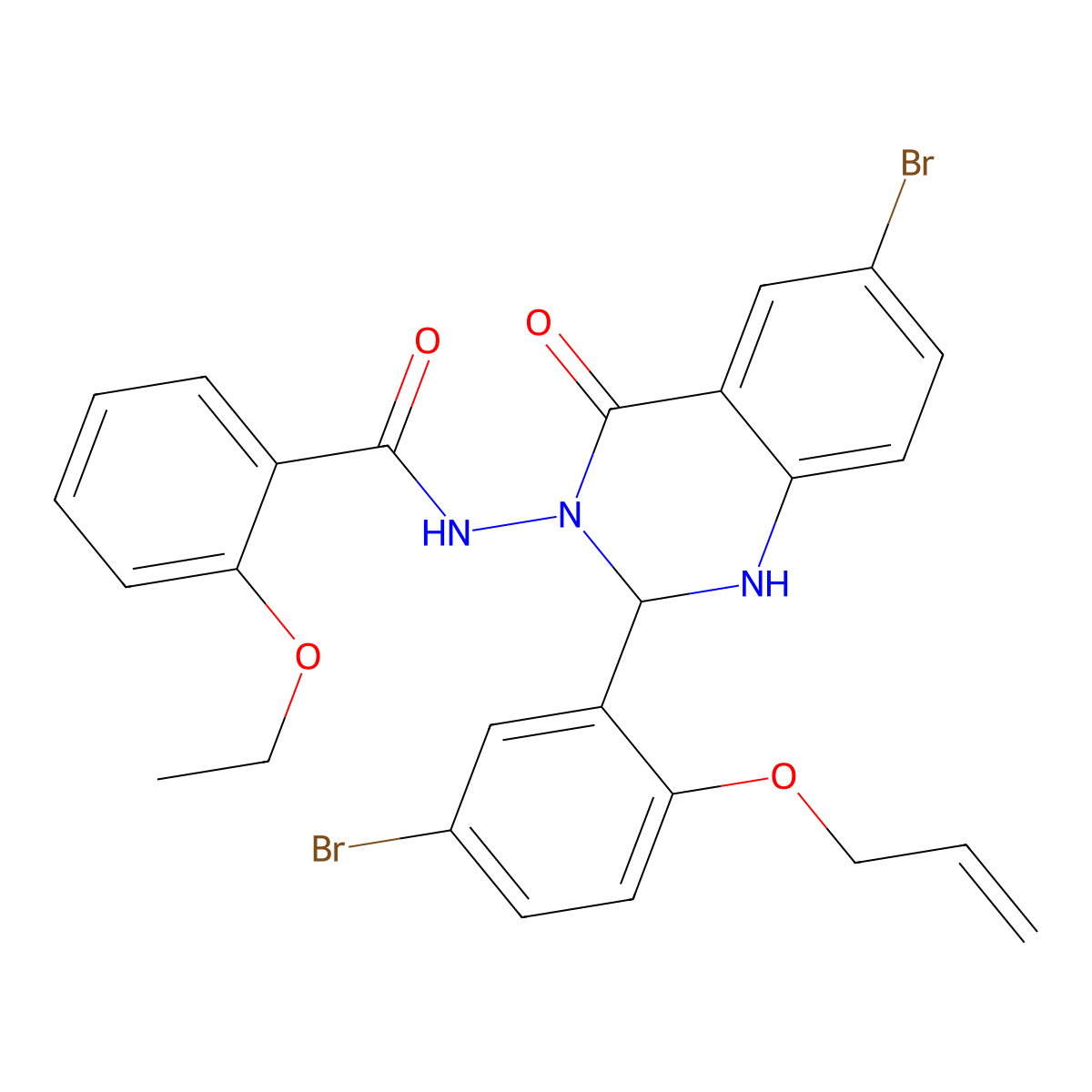 N-[6-bromo-2-(5-bromo-2-prop-2-enoxyphenyl)-4-oxo-1,2-dihydroquinazolin-3-yl]-2-ethoxybenzamide molecular structure, CAS 438453-63-5