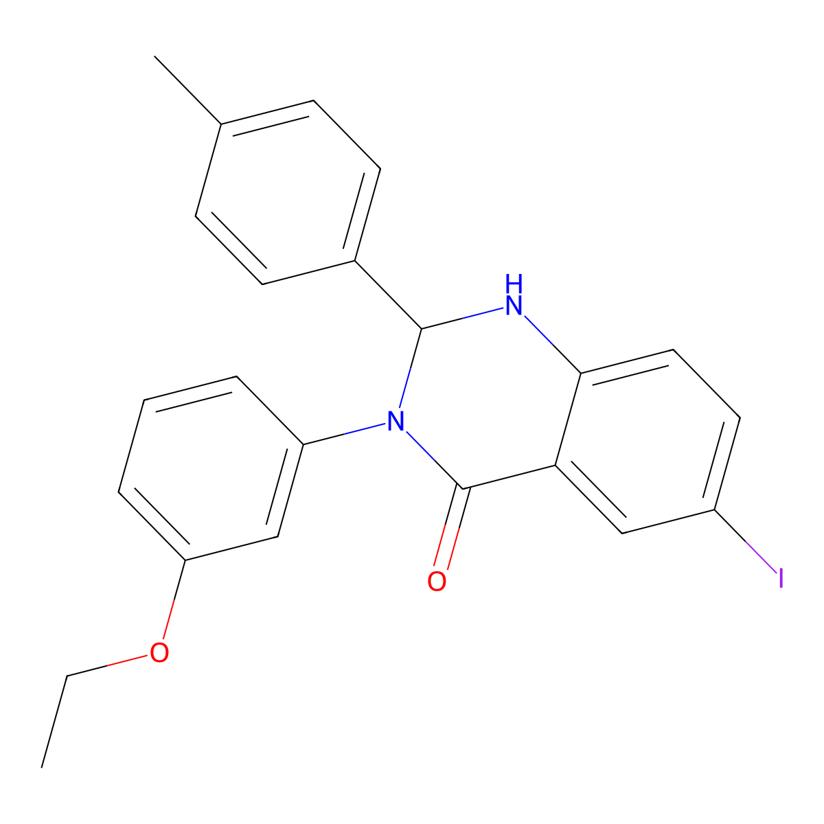 3-(3-Ethoxyphenyl)-6-iodo-2-(4-methylphenyl)-1,2-dihydroquinazolin-4-one molecular structure, CAS 438454-02-5