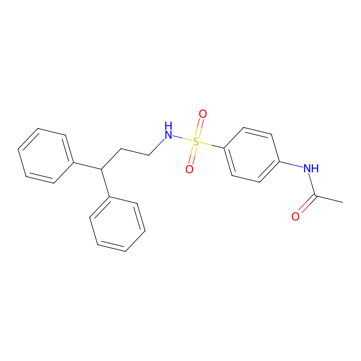 N-[4-(3,3-diphenylpropylsulfamoyl)phenyl]acetamide molecular structure, CAS 438454-43-4