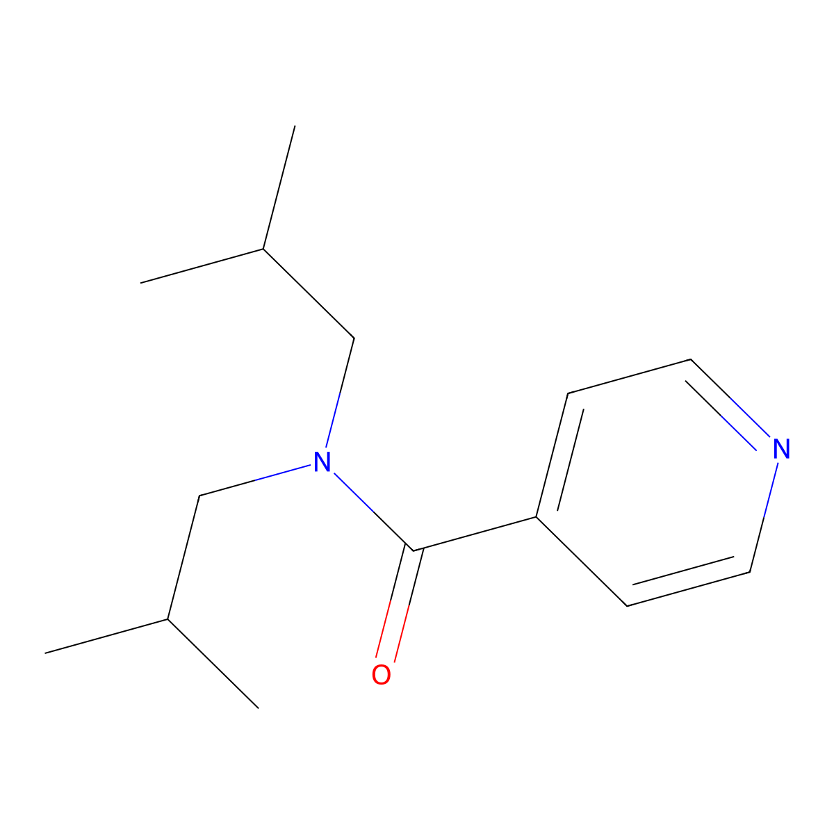 N,N-bis(2-methylpropyl)pyridine-4-carboxamide molecular structure, CAS 438454-52-5