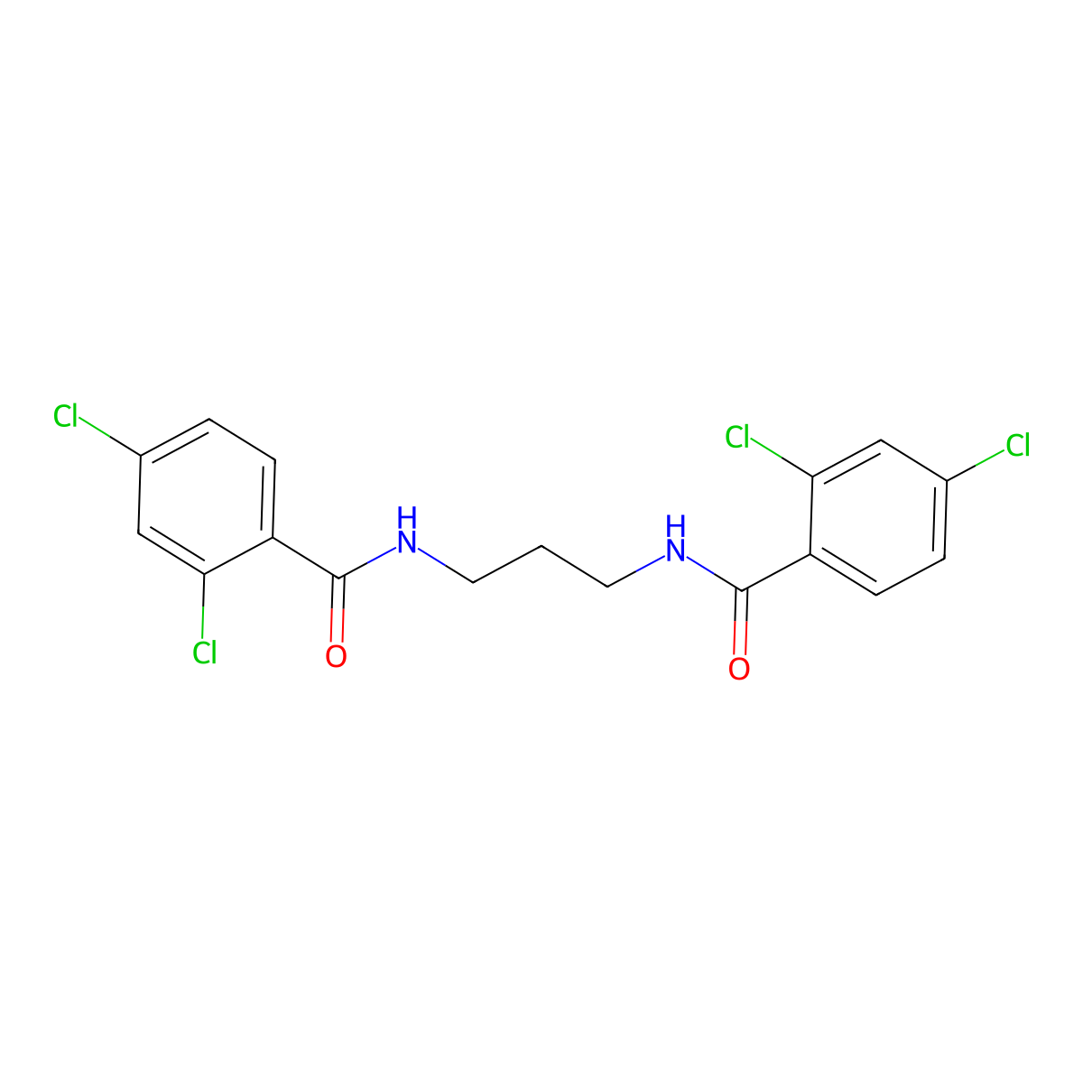 N,N'-propane-1,3-diylbis(2,4-dichlorobenzamide) molecular structure, CAS 438454-63-8