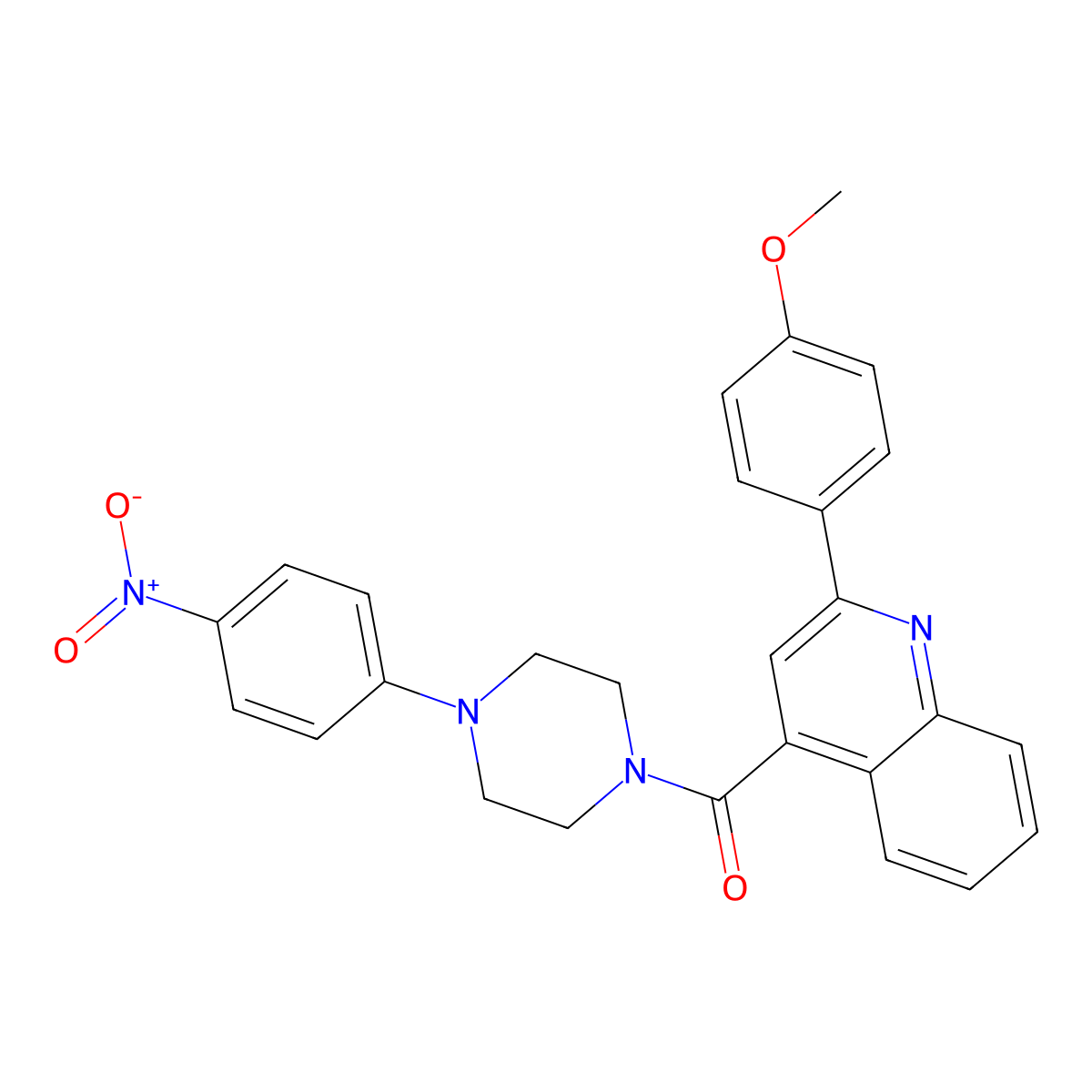 [2-(4-Methoxyphenyl)quinolin-4-yl]-[4-(4-nitrophenyl)piperazin-1-yl]methanone molecular structure, CAS 438454-78-5